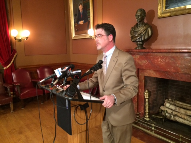 Chippendale speaking at the Statehouse in 2015.