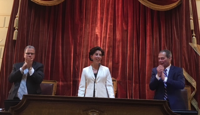 Raimondo during her State of the State speech in January.