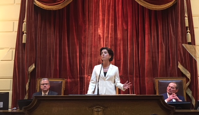Raimondo making her budget address in January.