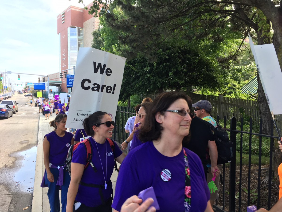 RI Hospital, Hasbro Employees Walk Picket Line