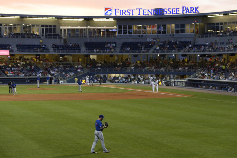 While there has been some surrounding development since First Tennessee Park opened in Nashville in 2015, planned projects have moved more slowly than expected. Here the minor league ballpark is seen in 2015.