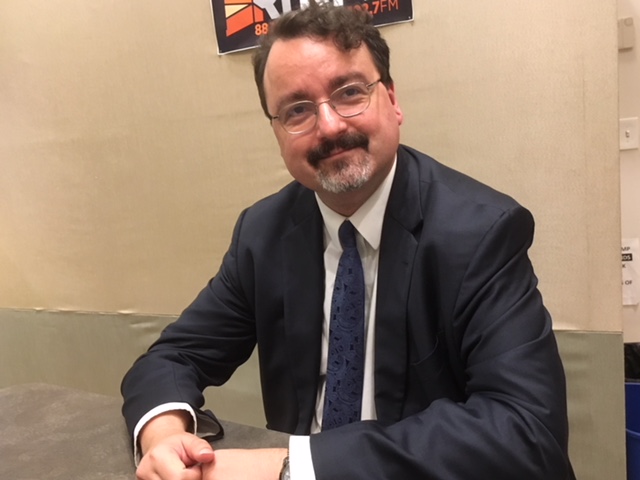 Frias during an interview this year at Rhode Island Public Radio.