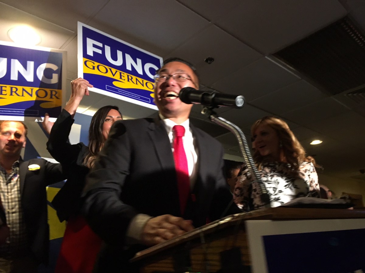 Fung after winning the GOP primary for governor on September 12.