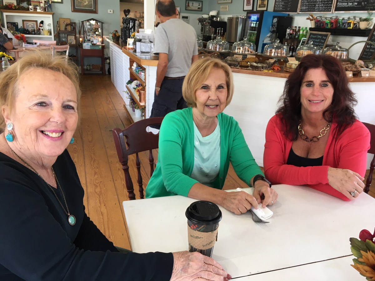 Patricia Phillips (left), Rena Trotta (middle) and Vera Ricci (right) at the Coldbrook Cafe in North Scituate, RI.