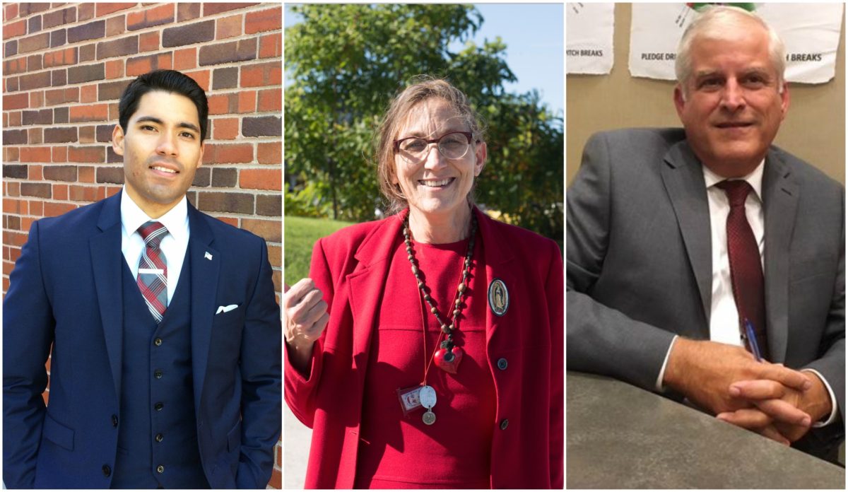 From left to right, Luis-Daniel Muñoz, Anne Armstrong, William Gilbert