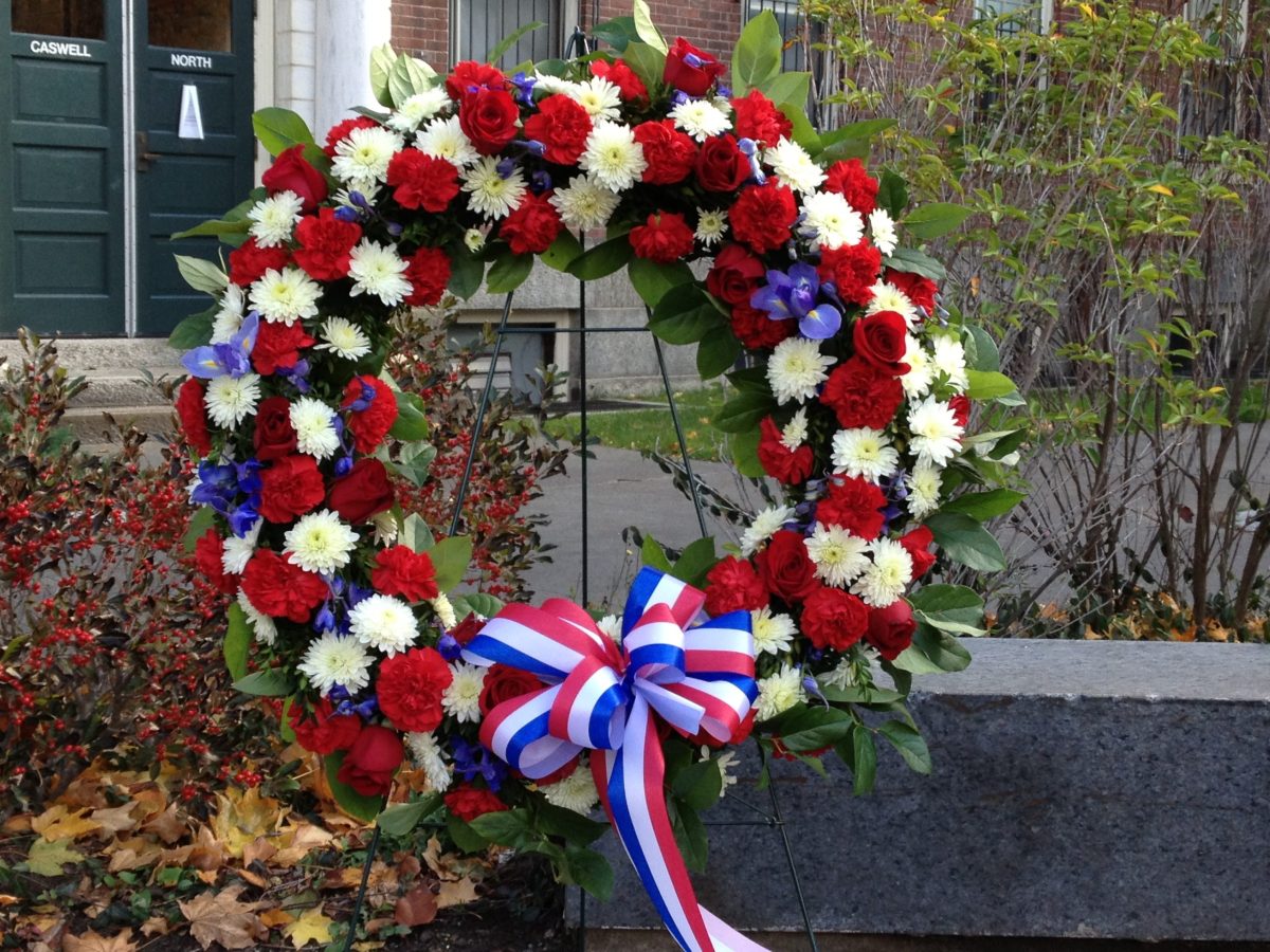 A Veterans Day wreath.