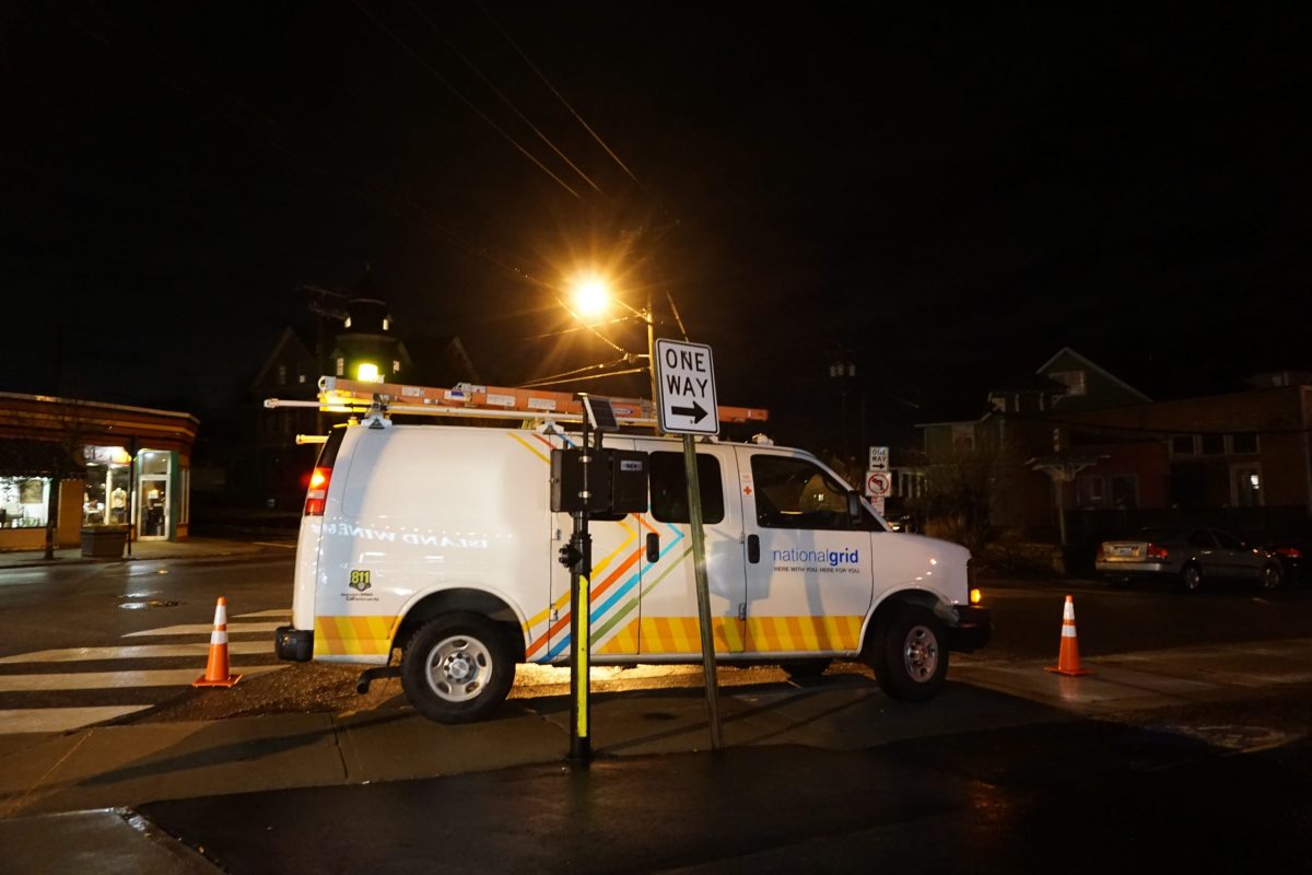 National Grid van in Newport