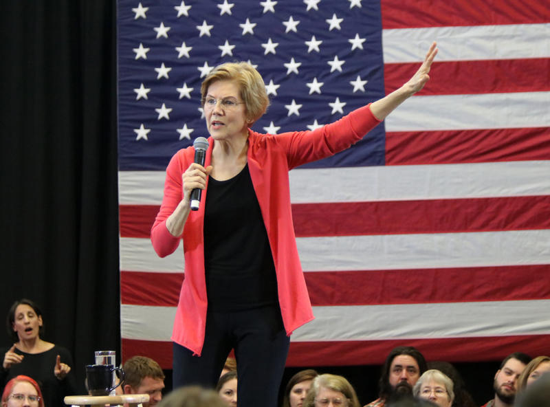 U.S. Sen. Elizabeth Warren, D-Mass., spoke at Manchester Community College during her first presidential campaign swings in the first-in-the-nation primary state.