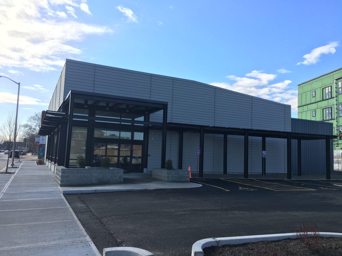 Construction is nearly complete on the Urban Greens Food Co-op building at 93 Cranston St. in Providence.