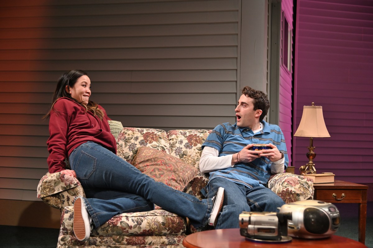 Tina Chilip as Tina and Charlie Thurston as Robbie in Trinity Rep's production of "The Song of Summer"