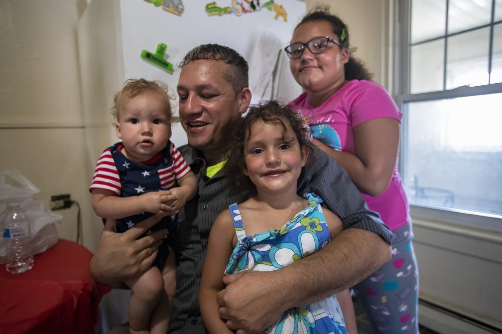 Gilberto Pereira Brito with his three children. From left to right, Junior Pereira Brito, 1, Gilberto Pereira Brito, Taliyah Pereira Brito, 4, and Tatyana Pereira Brito,10.