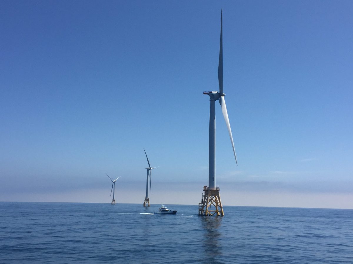 The country’s first offshore wind farm off the coast of Block Island, RI consisting of five turbines. Vineyard Wind is set to become the developer of the nation’s first large scale offshore wind farm.