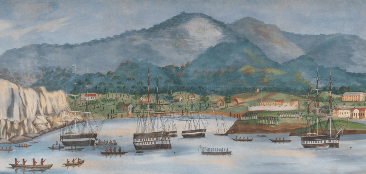 detail from "The Grand Panorama of a Whaling Voyage 'Round The World"