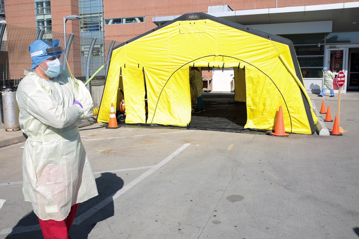 Screening tent at Rhode Island Hospital