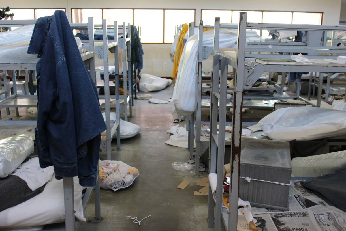 The ICE detention wing of the Bristol County jail is strewn with debris after a violent conflict over coronavirus safety.
