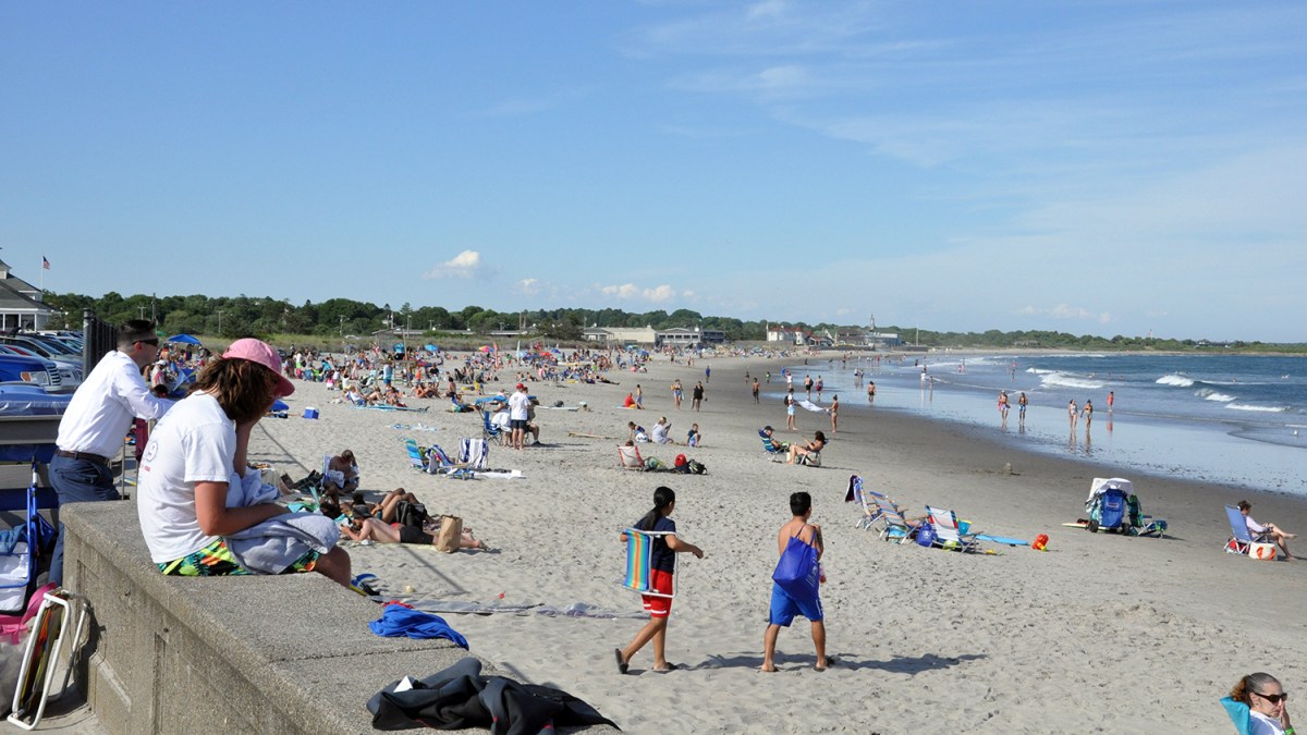 Crowd at Narragansett Town Beach.