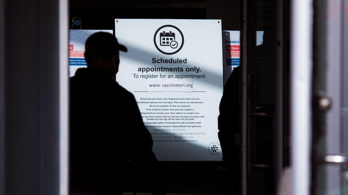 Vaccine clinic at the Dunkin' Donuts Center in Providence, April 10, 2021