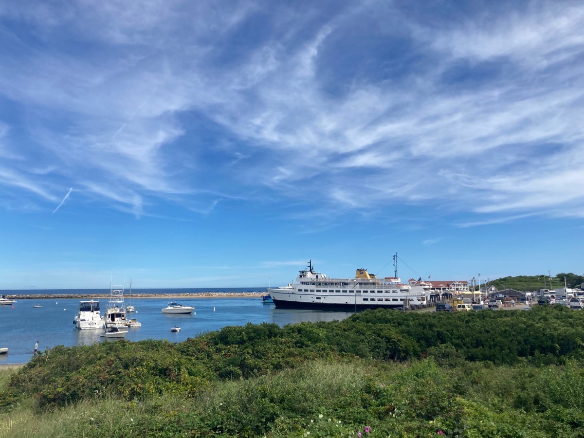 The Block Island ferry to Point Judith, under blue skies on Friday.