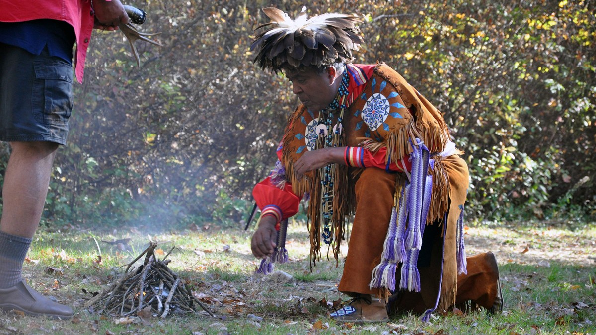 Narragansett Indian Tribe Chief Sachem Anthony Dean Stanton at Saturday’s event.