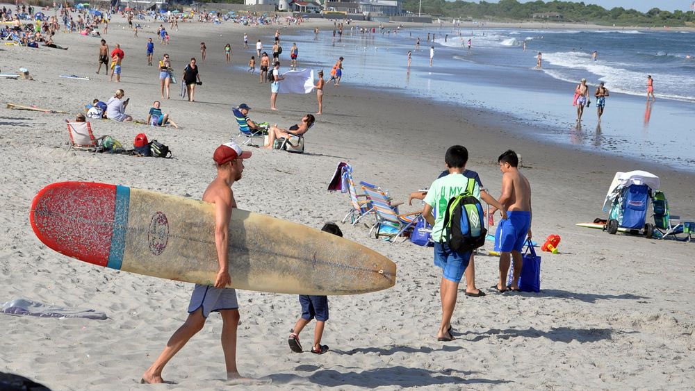The scene at Narragansett Town Beach.
