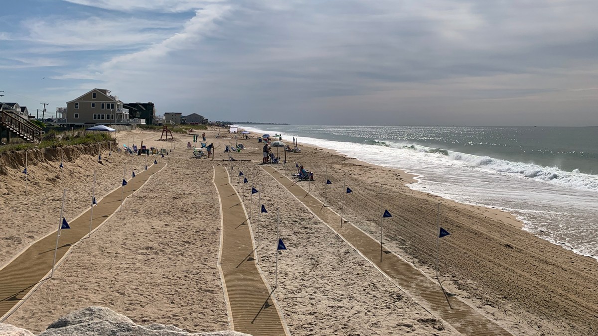 The beach area next to The Andrea restaurant in the Misquamicut section of Westerly.