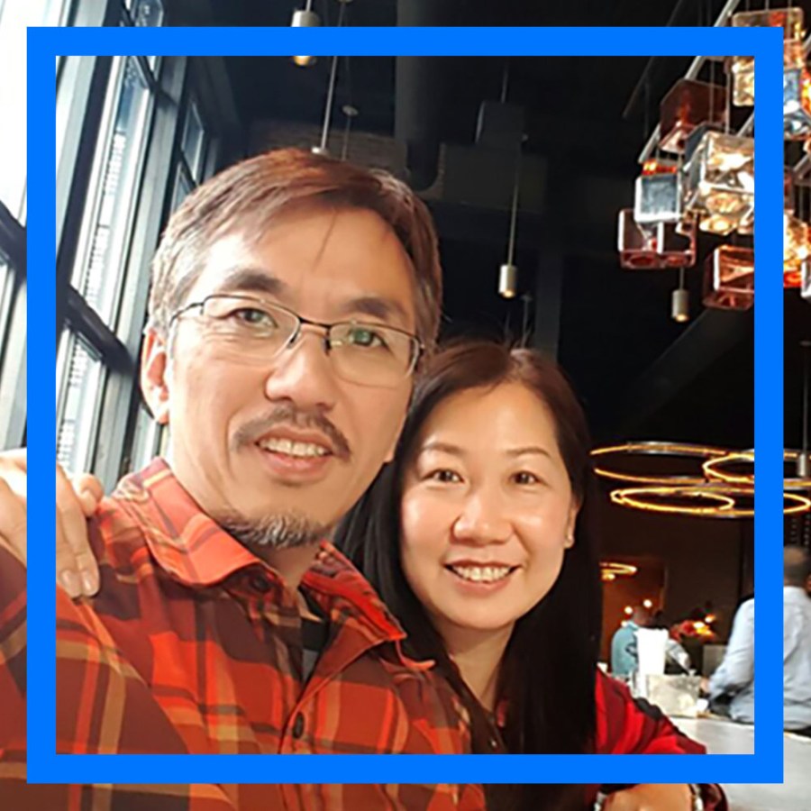 Shuk Chun Yiu with her husband after the swearing in ceremony.