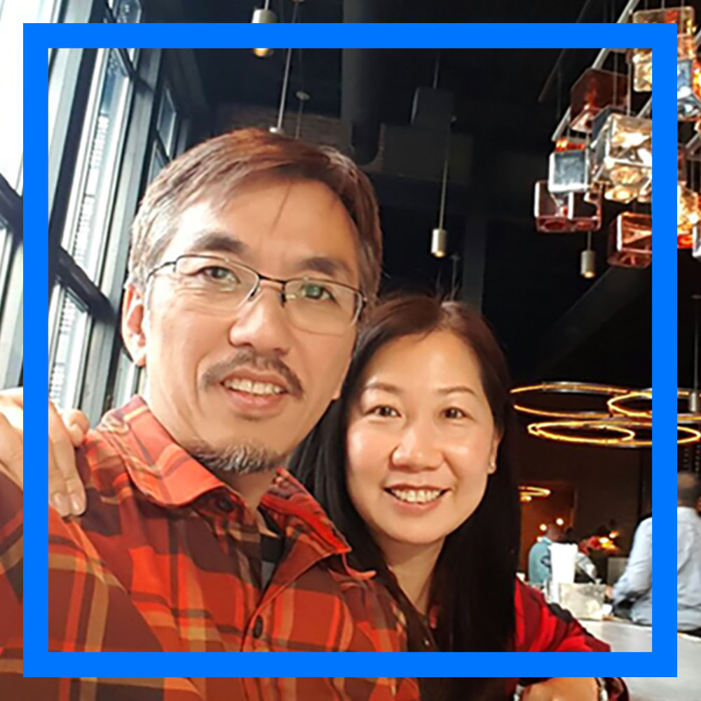 Shuk Chun Yiu with her husband after the swearing in ceremony.