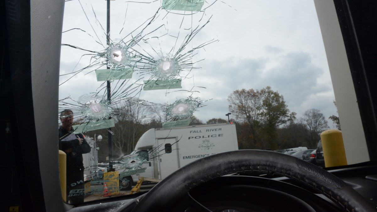 A photograph of Larry Ruiz Barreto's car taken by investigators after the fatal shooting.