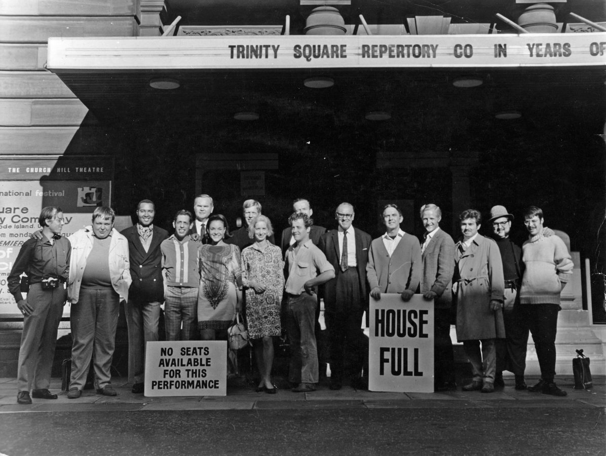 Members of the Trinity Repertory Company in Edinburgh, Scotland. The Providence arts community is mourning the loss of local theater giants Adrian Hall and Eugene Lee, who passed away this week just days apart.