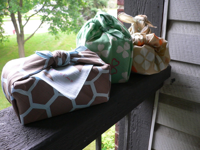 Presents wrapped in fabric