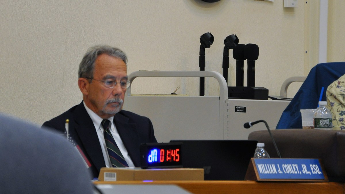 Westerly Town Solicitor and former state senator William Conley at a Westerly Town Council meeting Monday night.
