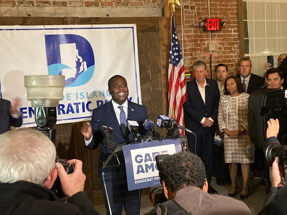 Gabe Amo speaks to supporters after winning the CD1 race: "The work that we do starts tonight."