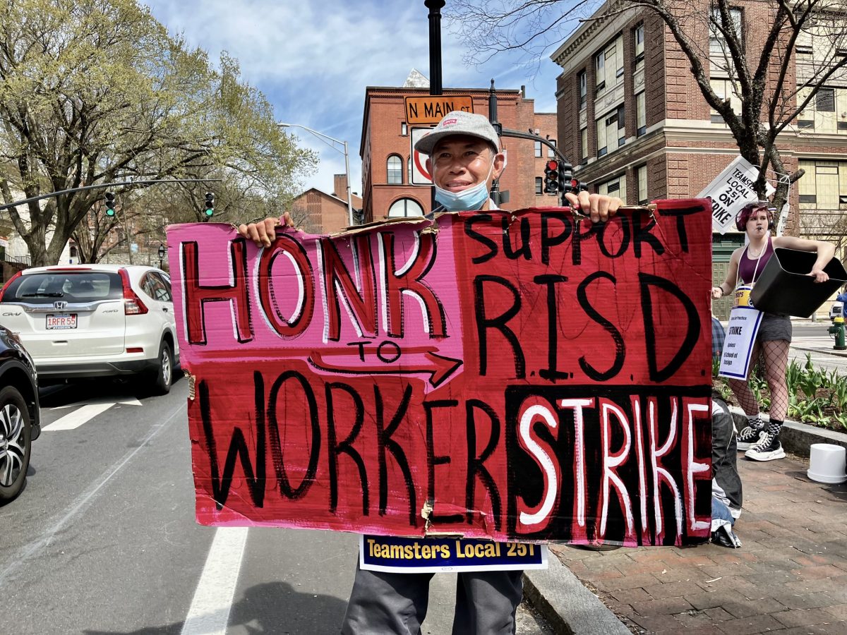 Gusjanto Limiadi, a RISD custodian of 21 years, has been on the picket line since April 3.