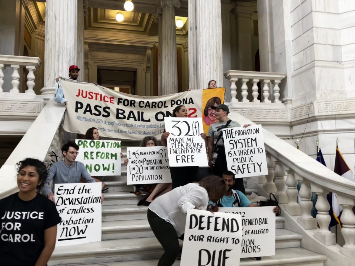 At the Rhode Island state capitol building, activists rallied Wednesday to show their outcry against the likely death of some criminal justice reform bills.