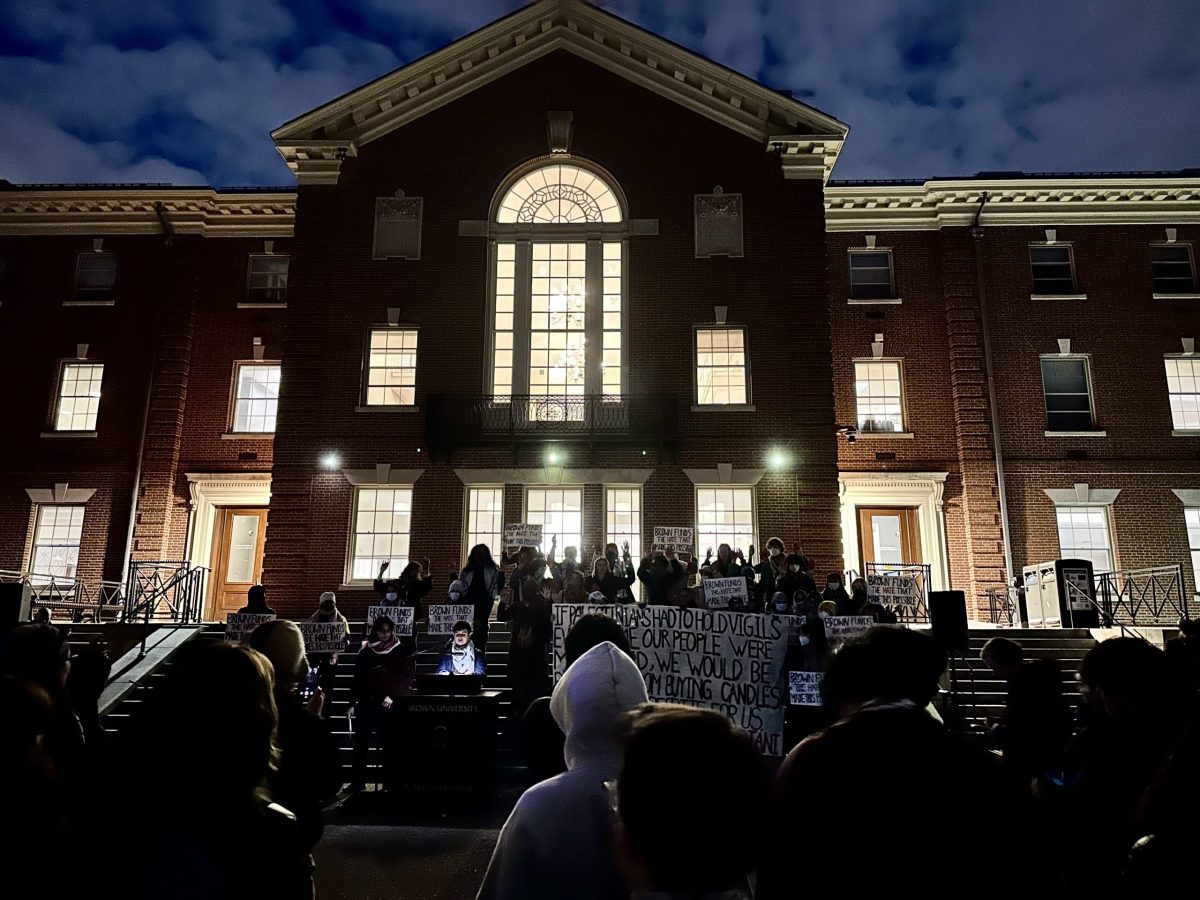Hundreds of students gathered to honor Hisham Awartani, a Palestinian junior at Brown who was severely wounded in what was likely a racially-motivated hate crime.