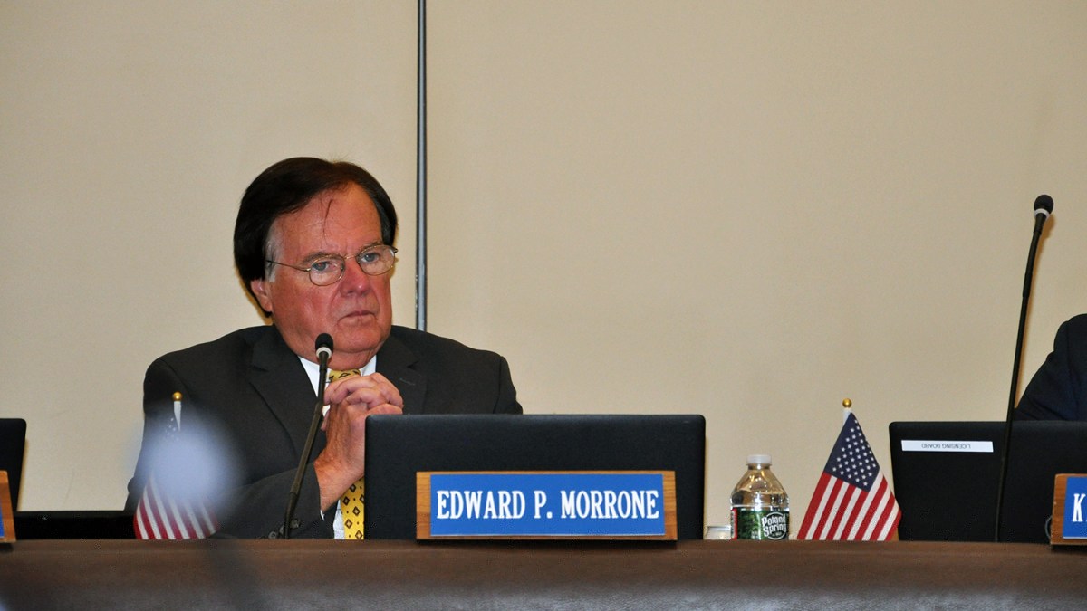 Westerly Town Council President Edward Morrone at a council meeting in 2023.