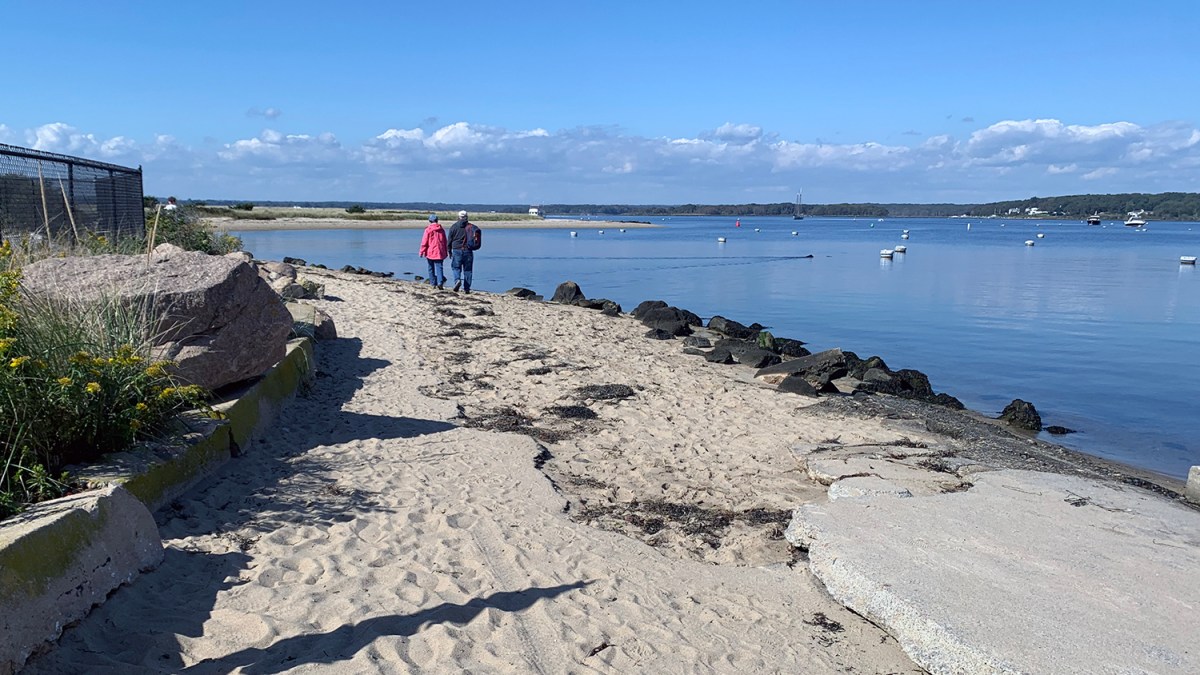 The entrance of Napatree Point beach and conservation in the Watch Hill section of Westerly. Access to Napatree Point is one of several shoreline cases the Rhode Island Attorney General’s Office is involved in.