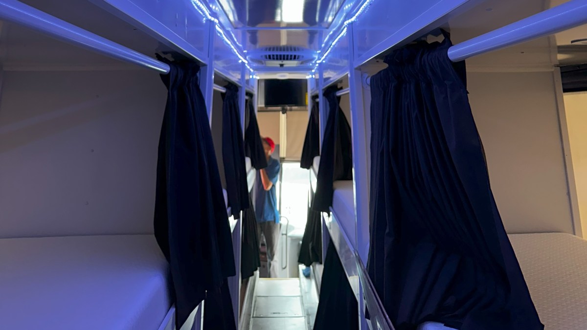 A Florida non-profit converted a mobile charter-style bus to serve as a temporary shelter for people who are homeless.