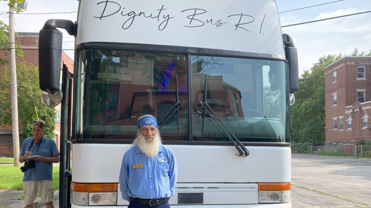Kyle McNeill, 60, who was formerly homeless, helped build Rhode Island’s Dignity Bus. He’s now a maintenance assistant for the Florida-based nonprofit, The Source.
