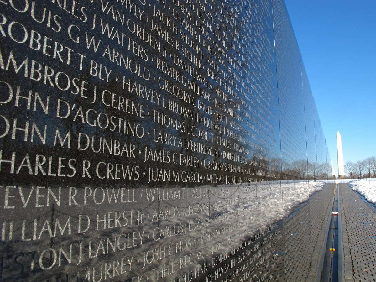 The Vietnam War Memorial in Washington, D.C.