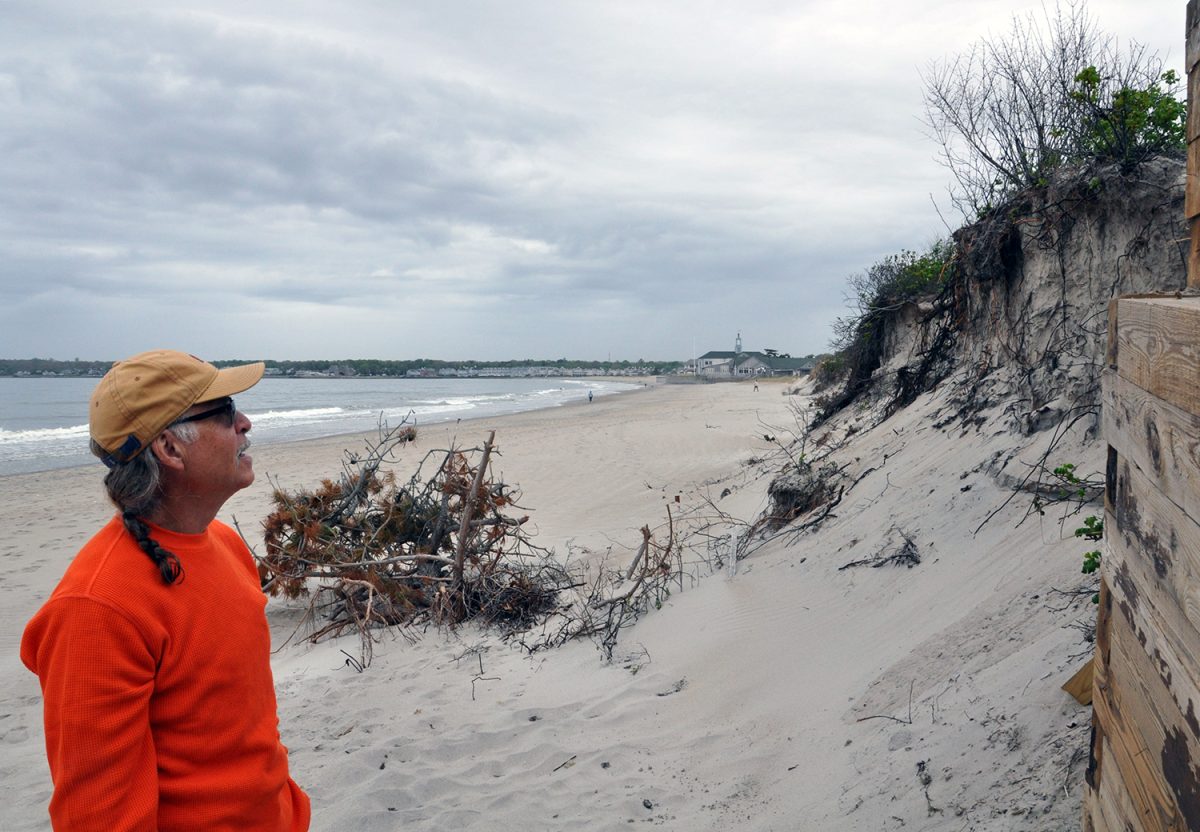South Kingstown resident Taylor Ellis walks north of Narragansett Town Beach on May 15, 2024.