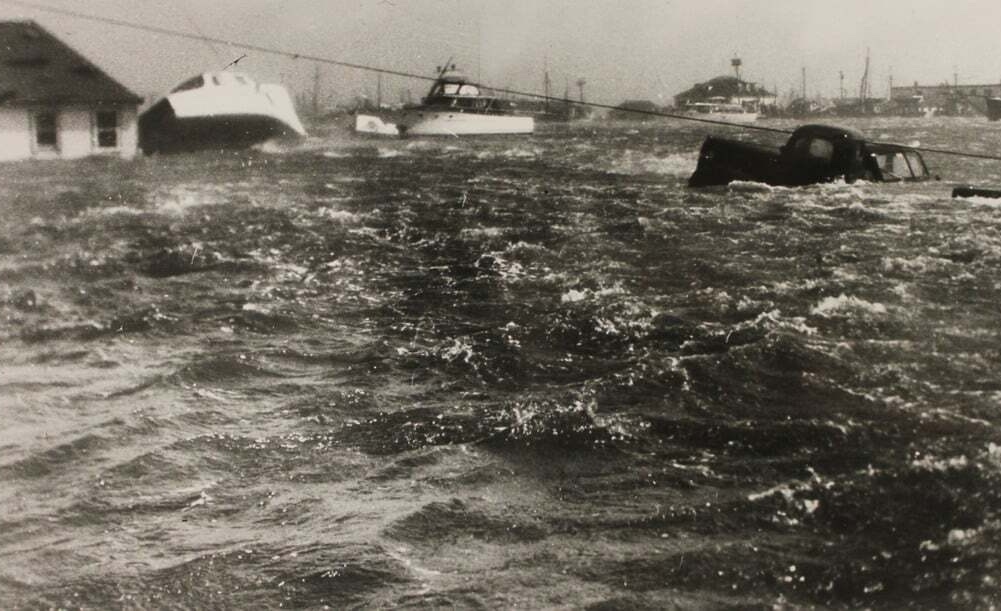 Galilee Harbor during the 1954 hurricane