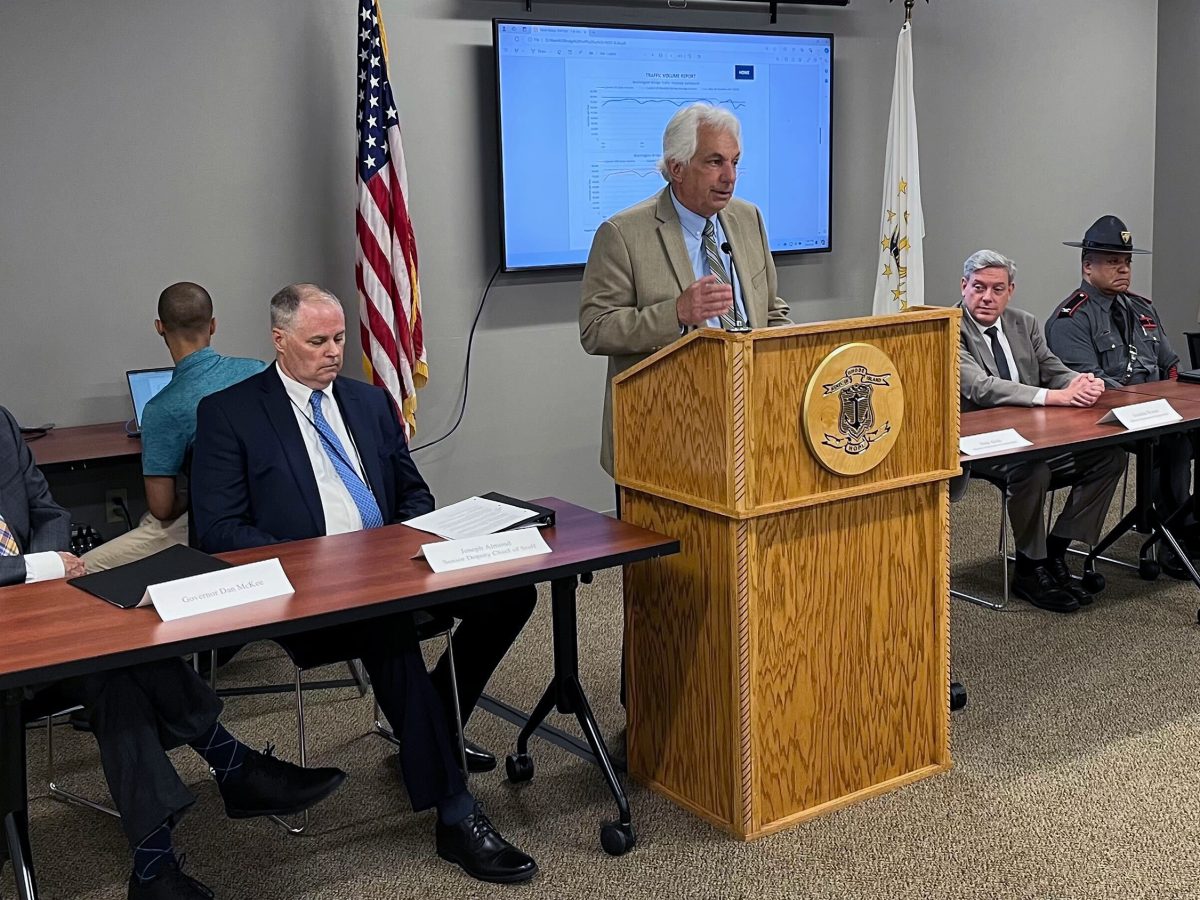 RI Transportation Director Peter Alviti gives an update on the Washington Bridge on July 9, 2024.