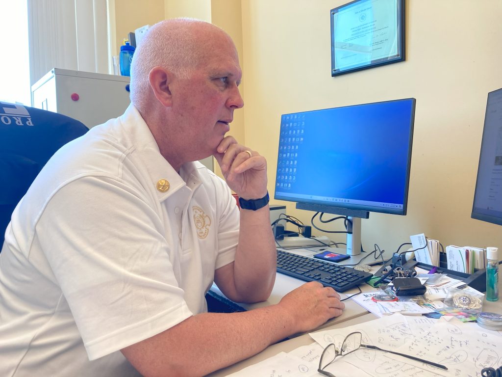 Providence Emergency Medical Services Chief Zachariah Kenyon tracks his department responses to drug overdoses.